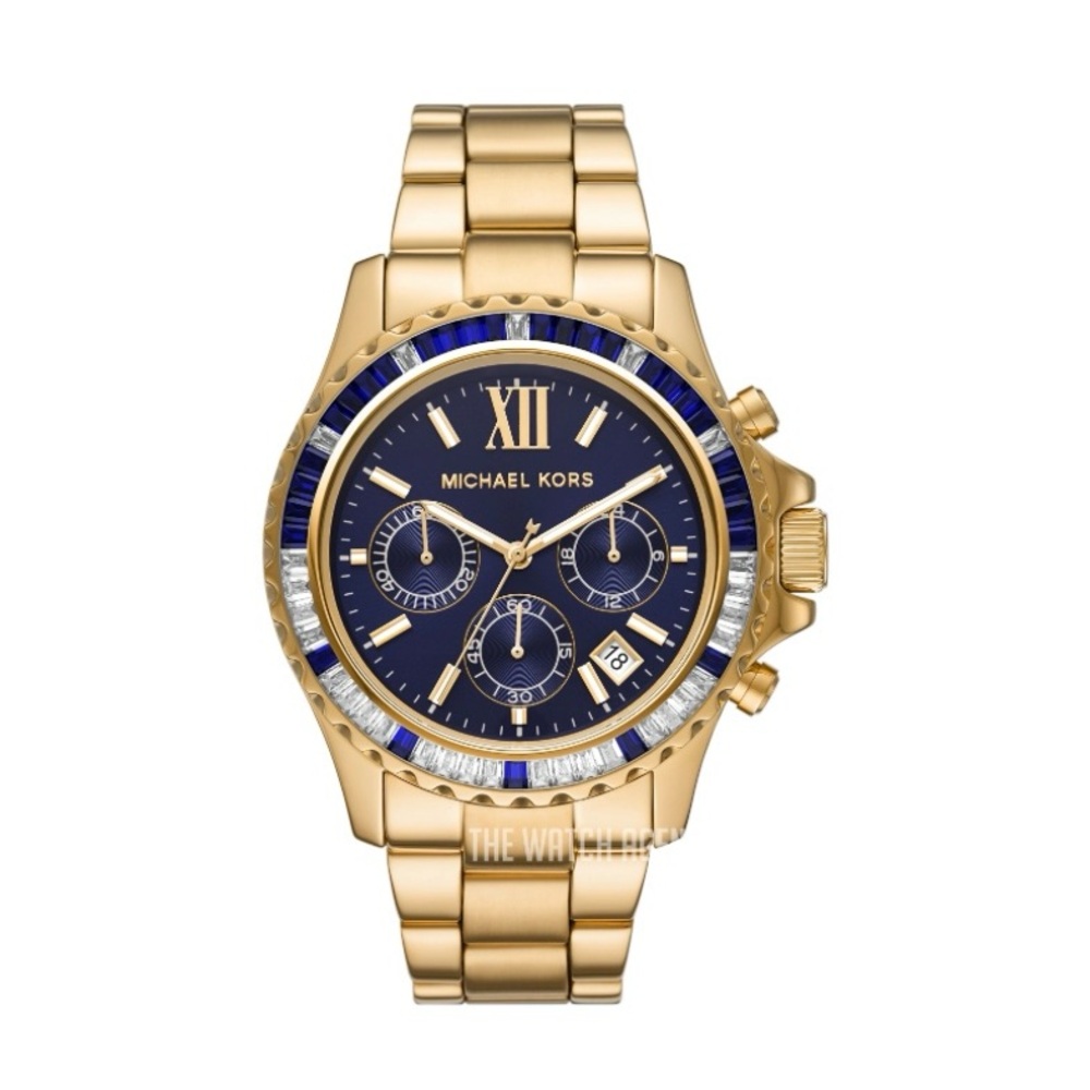 Michael Kors Gold and Blue Chronograph Watch